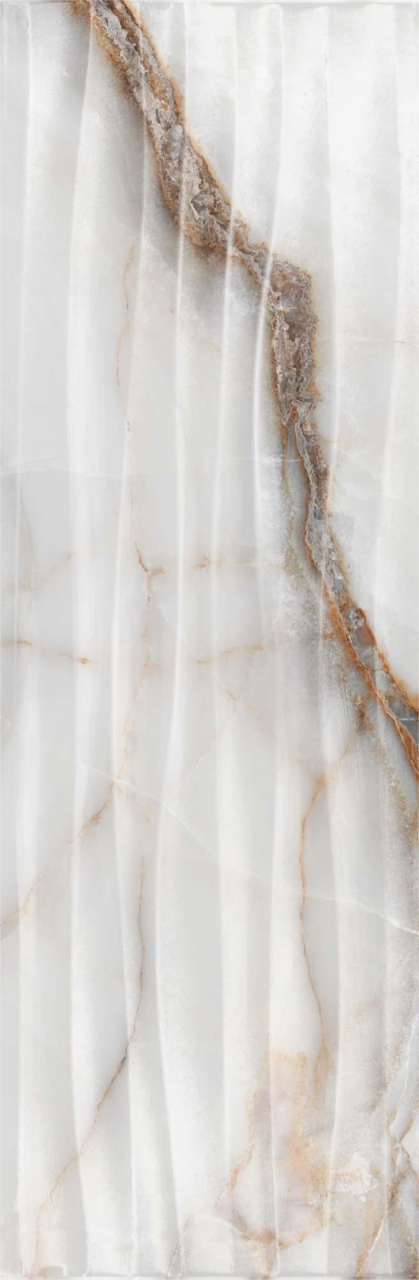 Faianta rectificata tip marmura, Goldie Onda White 4992, 24.4x74.4 cm, alb, finisaj lucios [5]