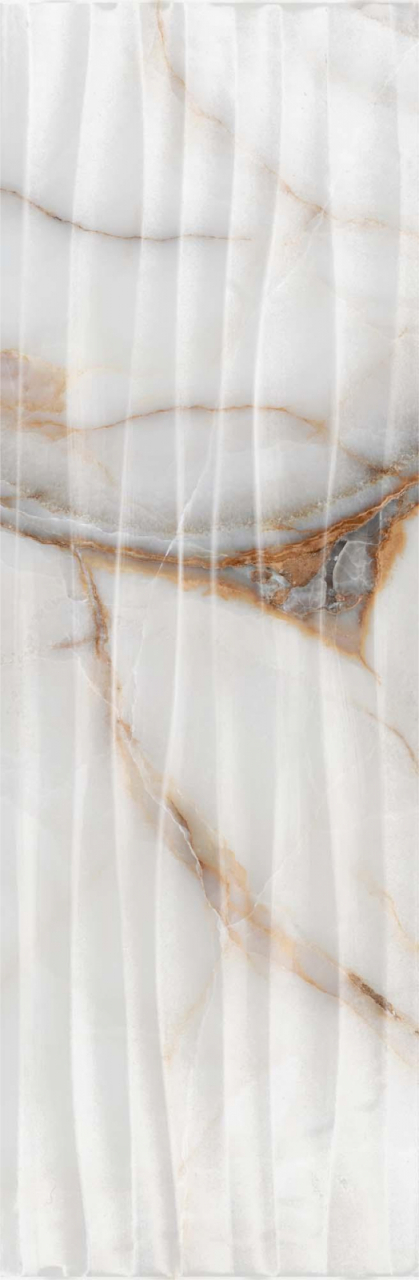 Faianta rectificata tip marmura, Goldie Onda White 4992, 24.4x74.4 cm, alb, finisaj lucios [3]
