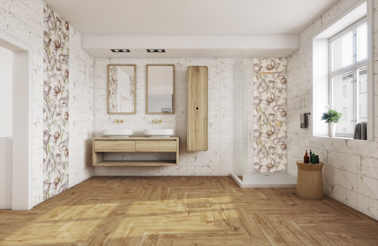 Faianta rectificata tip marmura Marble Venato White 3387, 24.40X74.40, alb, 1.10mp/cut [6]