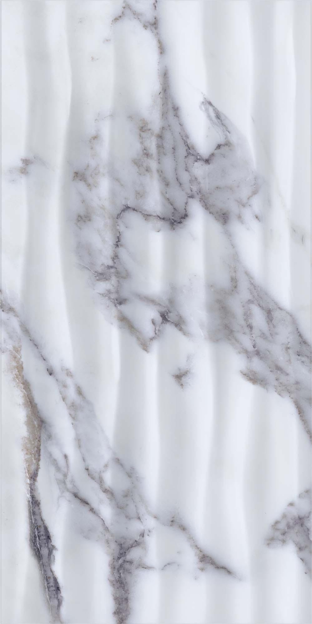 Faianta rectificata tip marmura, Statuario Waves White 4940, 30X60cm, alb, albastru [2]