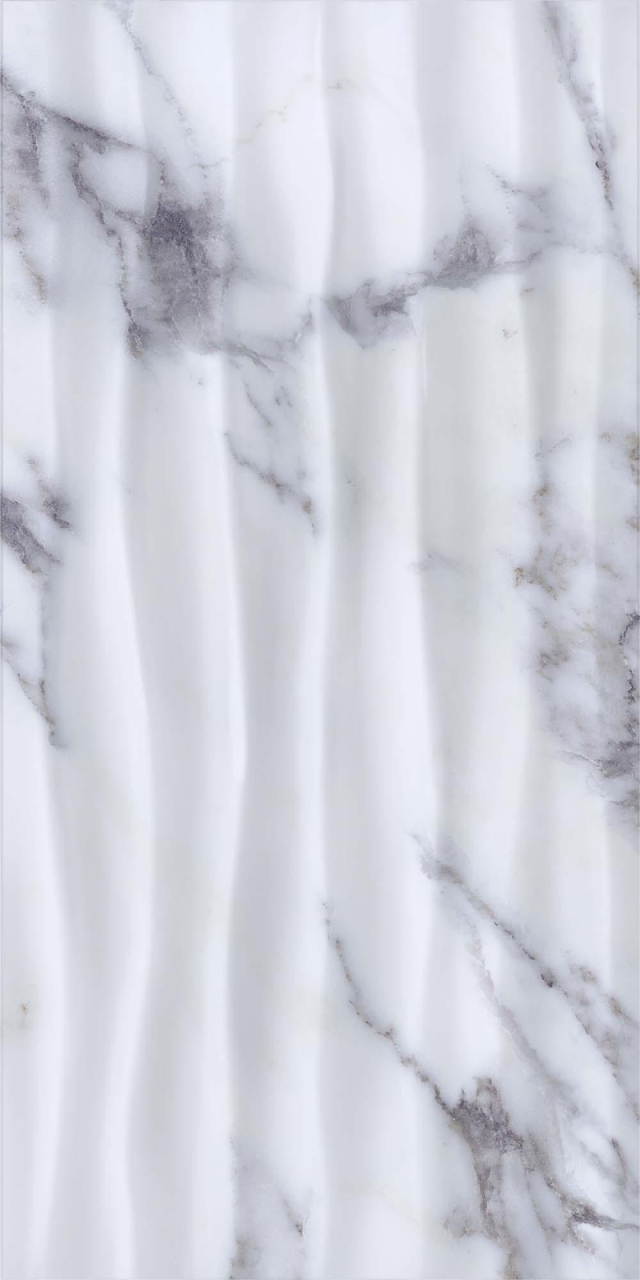 Faianta rectificata tip marmura, Statuario Waves White 4940, 30X60cm, alb, albastru [5]