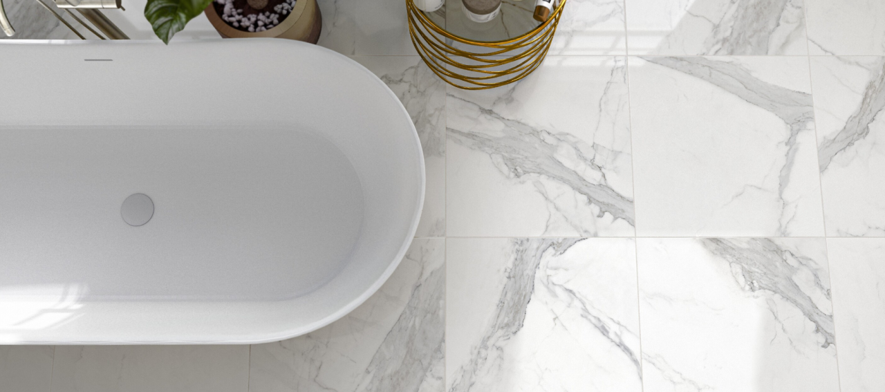 Gresie rectificata tip marmura, Statuario Mat, 120X120cm, alb, finisaj mat [4]