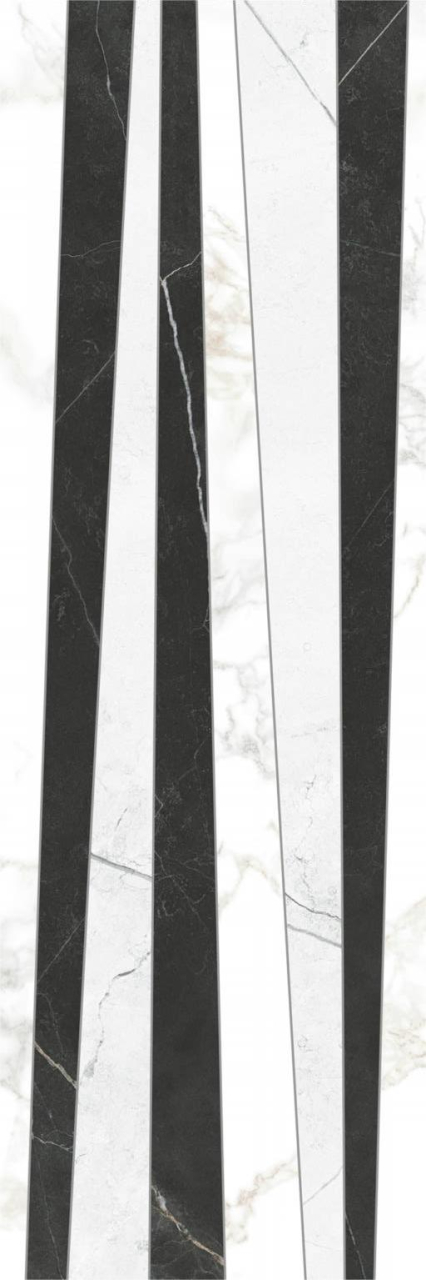 Faianta rectificata tip marmura, Vernazza Doria 30x90 cm, alb-negru, finisaj mat [2]