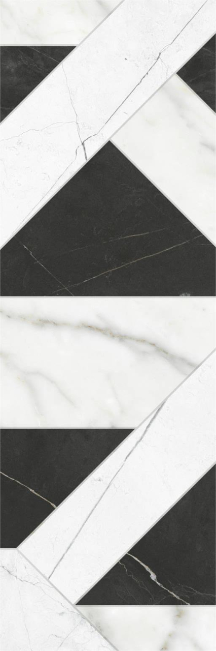 Faianta rectificata tip marmura, Vernazza Regio 30x90 cm, alb-negru, finisaj mat [3]