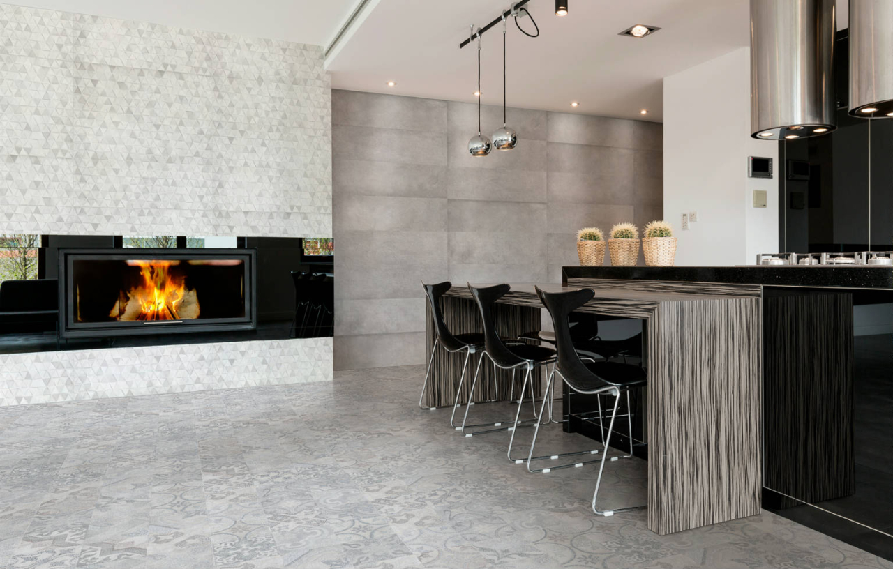 Faianta rectificata tip piatra, London Decor Tri Gris 30x90 cm, gri, finisaj mat [5]