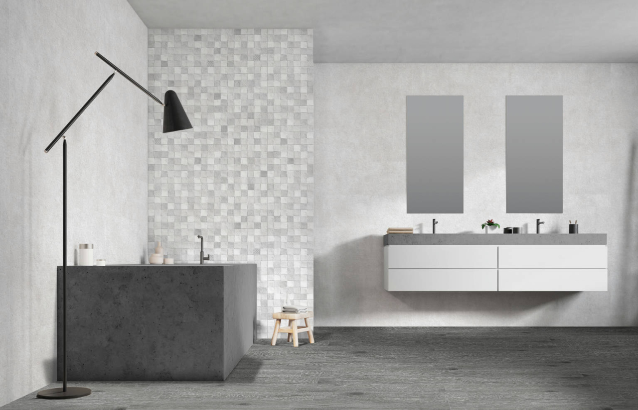 Faianta rectificata tip piatra, Tarento Decor Lontano Gris 30x90 cm, gri, finisaj mat [4]