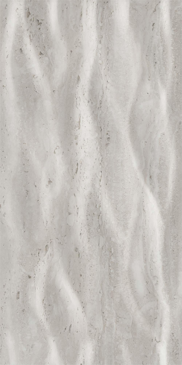 Faianta rectificata tip Travertin, Trevi Leaves Light Grey 4987, 30X60cm, gri, finisaj lucios [5]