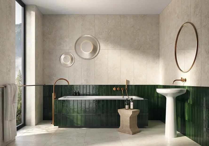 Faianta tip ciment Pure Stone Str 32.8x89.8, bej, finisaj mat [2]