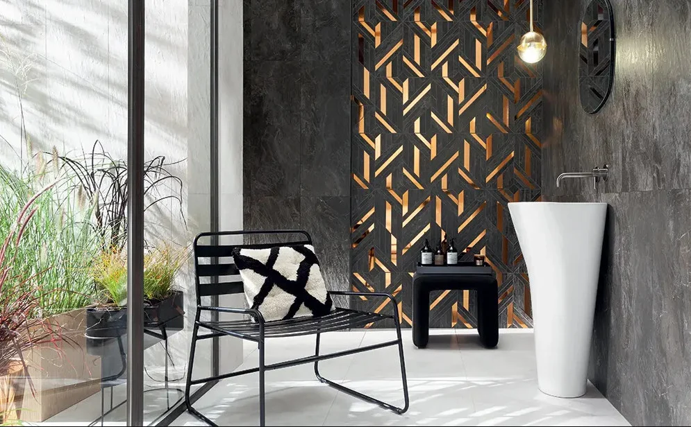 Faianta tip marmura Sedona Brown 32.8x89.8, negru, finisaj mat [2]