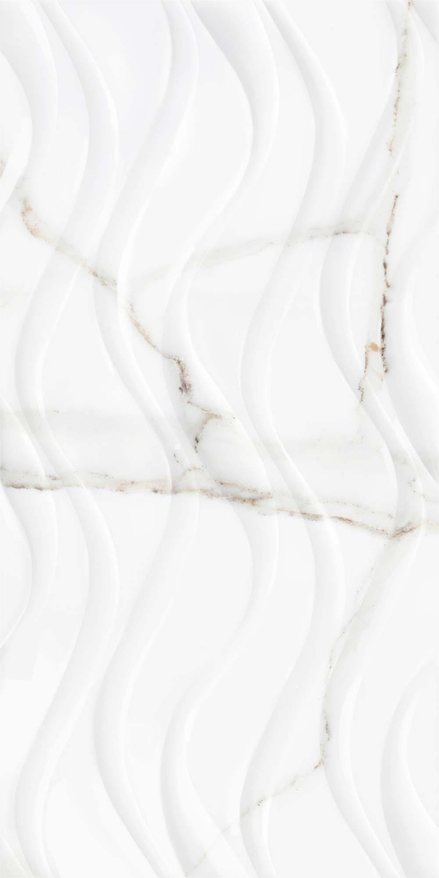 Faianta tip marmura Delphi Waves White 4930, 25x50 cm, alb, finisaj lucios [4]