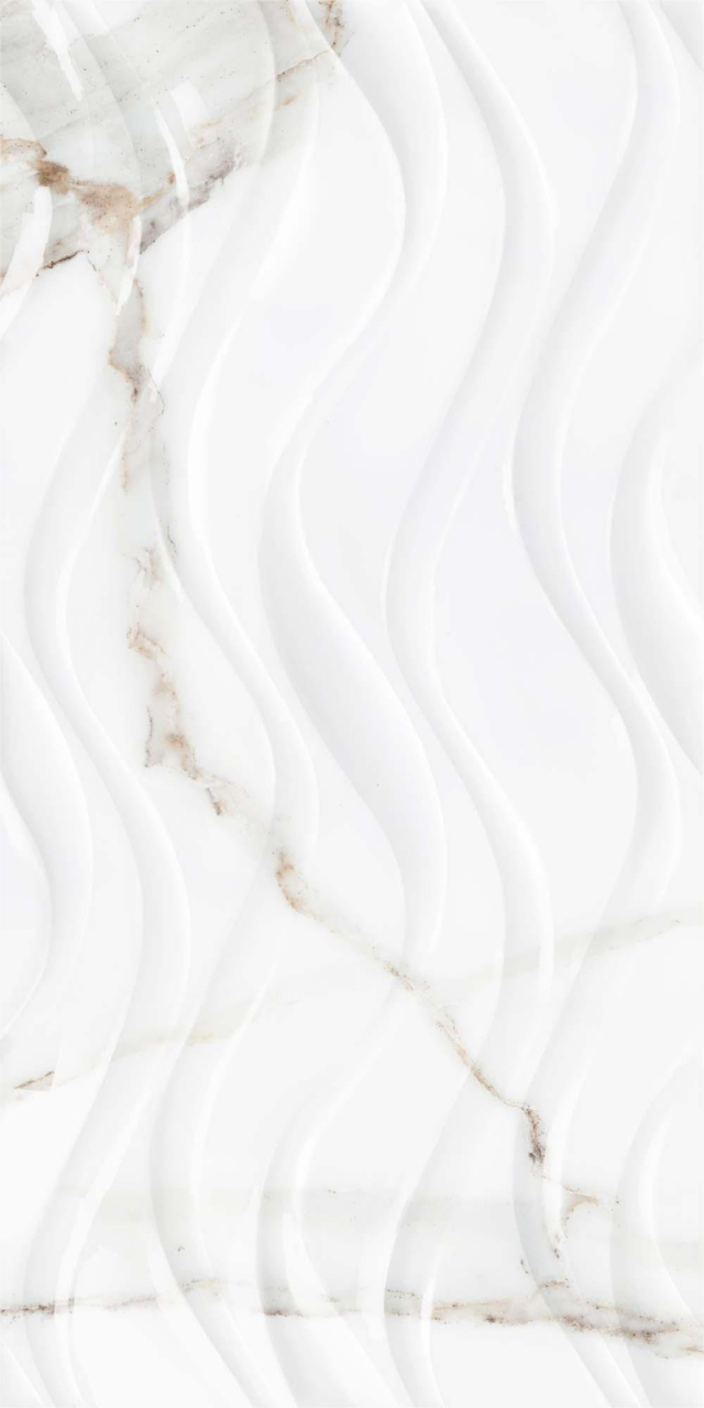 Faianta tip marmura Delphi Waves White 4930, 25x50 cm, alb, finisaj lucios [3]