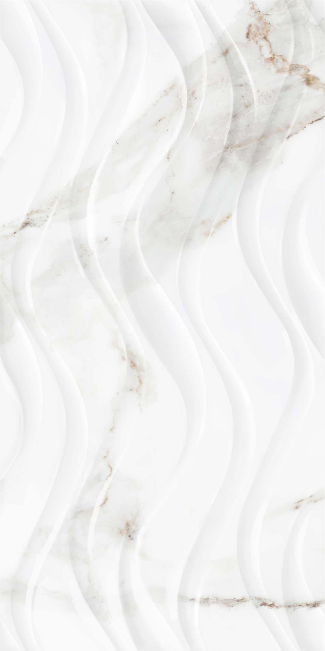 Faianta tip marmura Delphi Waves White 4930, 25x50 cm, alb, finisaj lucios [2]