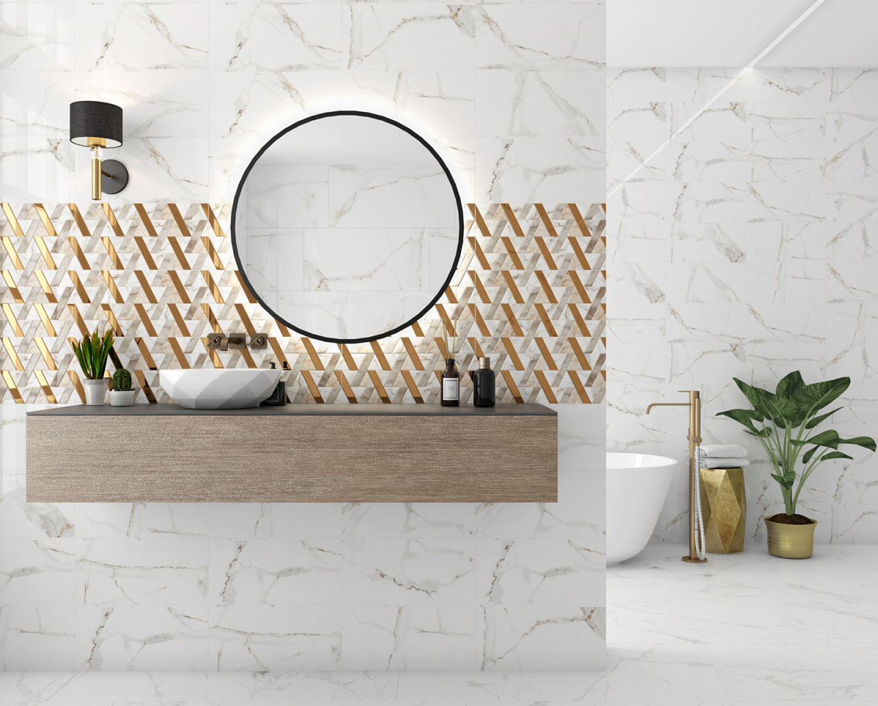 Faianta tip marmura Delphi White 4856-4928, 25x50 cm, alb, finisaj lucios [6]