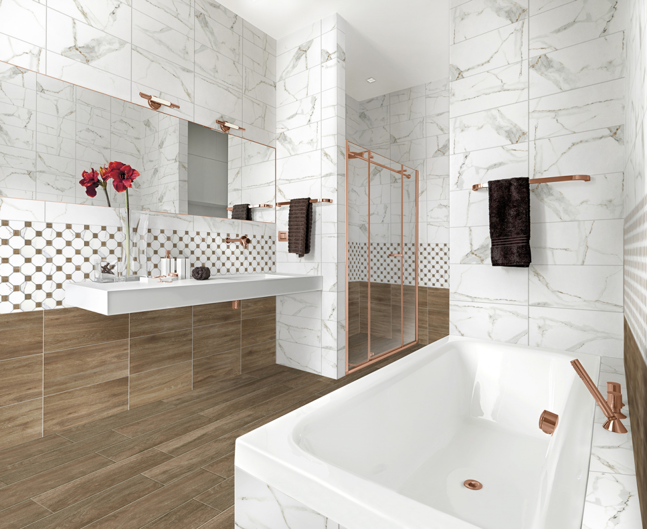 Faianta tip marmura Delphi White 4856-4928, 25x50 cm, alb, finisaj lucios [8]