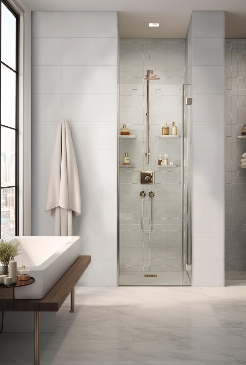 Faianta tip piatra, White Cubik Lucios 30x60 cm, alb, finisaj lucios [3]