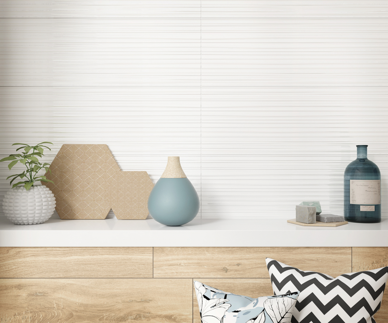 Faianta structurata tip marmura, WGO 4755, 25.5x75.5 cm, alb, finisaj lucios [2]