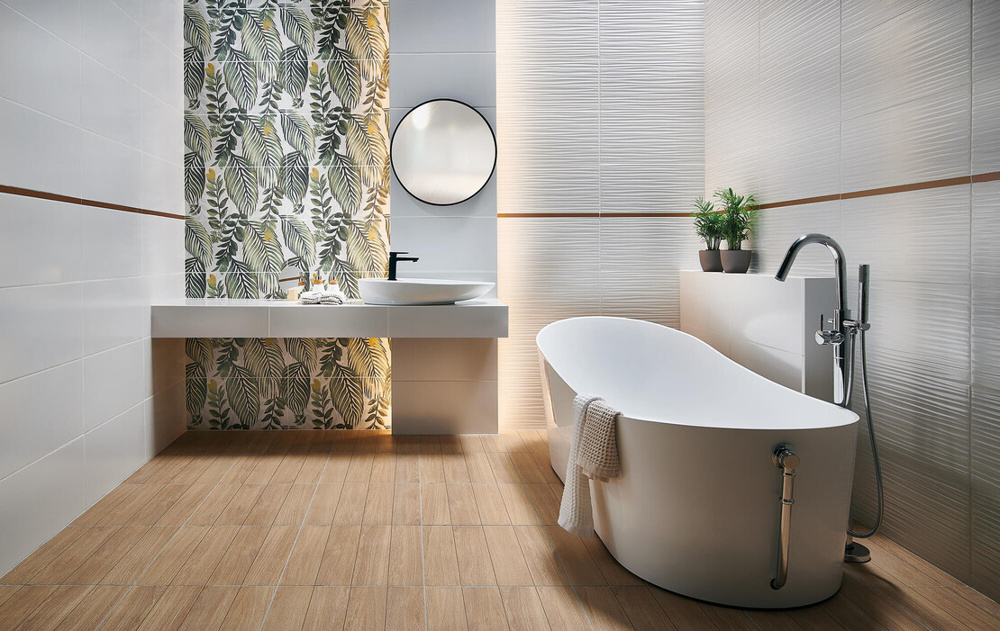 Faianta Perlina White 60.8x30.8, alb, finisaj mat [2]