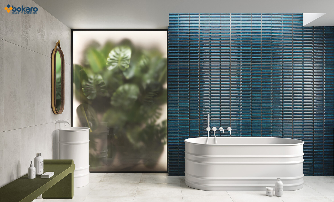 Faianta tip riflaj Pure Stick Str 32.8x89.8, albastru, finisaj mat [2]