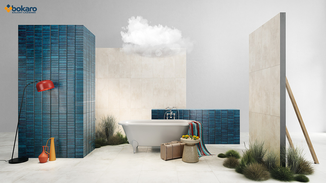 Faianta tip riflaj Pure Stick Str 32.8x89.8, albastru, finisaj mat [3]