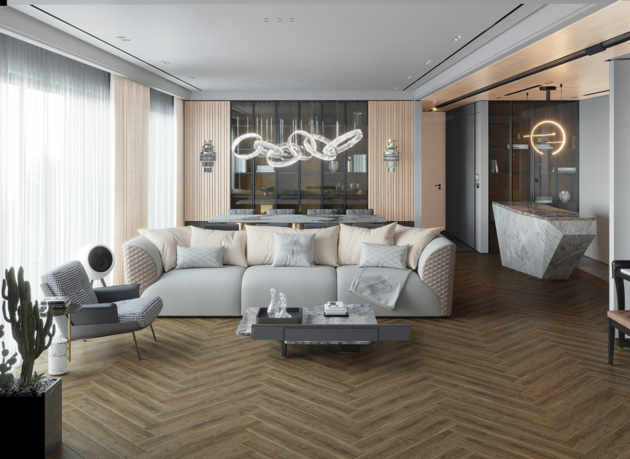 Gresie model lemn, tip parchet, Denver Brown 6427, 15x90 cm, maro [6]