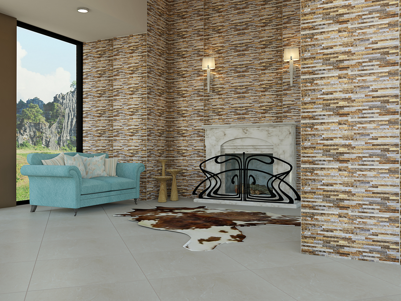 Gresie portelanata exterior tip piatra, Nepal Beige 7349, 30X60 cm, bej [2]