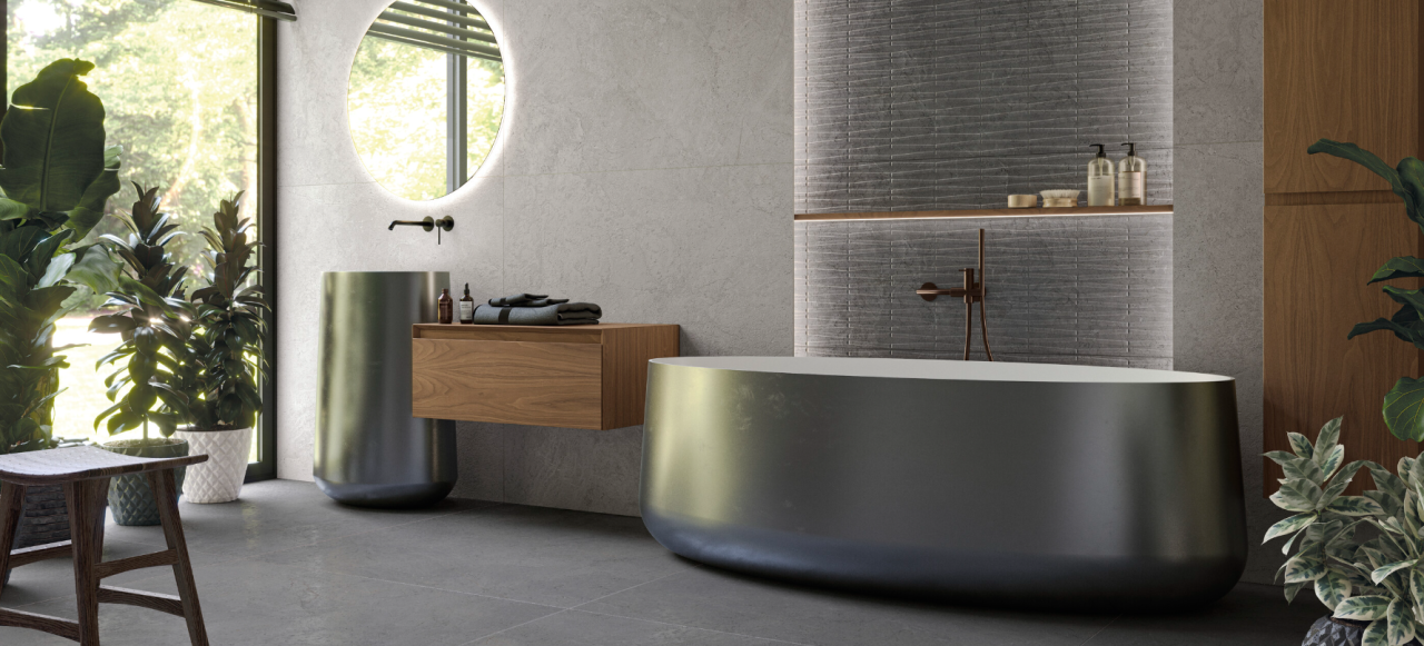 Gresie portelanata, Freeland Anthracite Mate 60×120 cm, gri, finisaj mat [3]