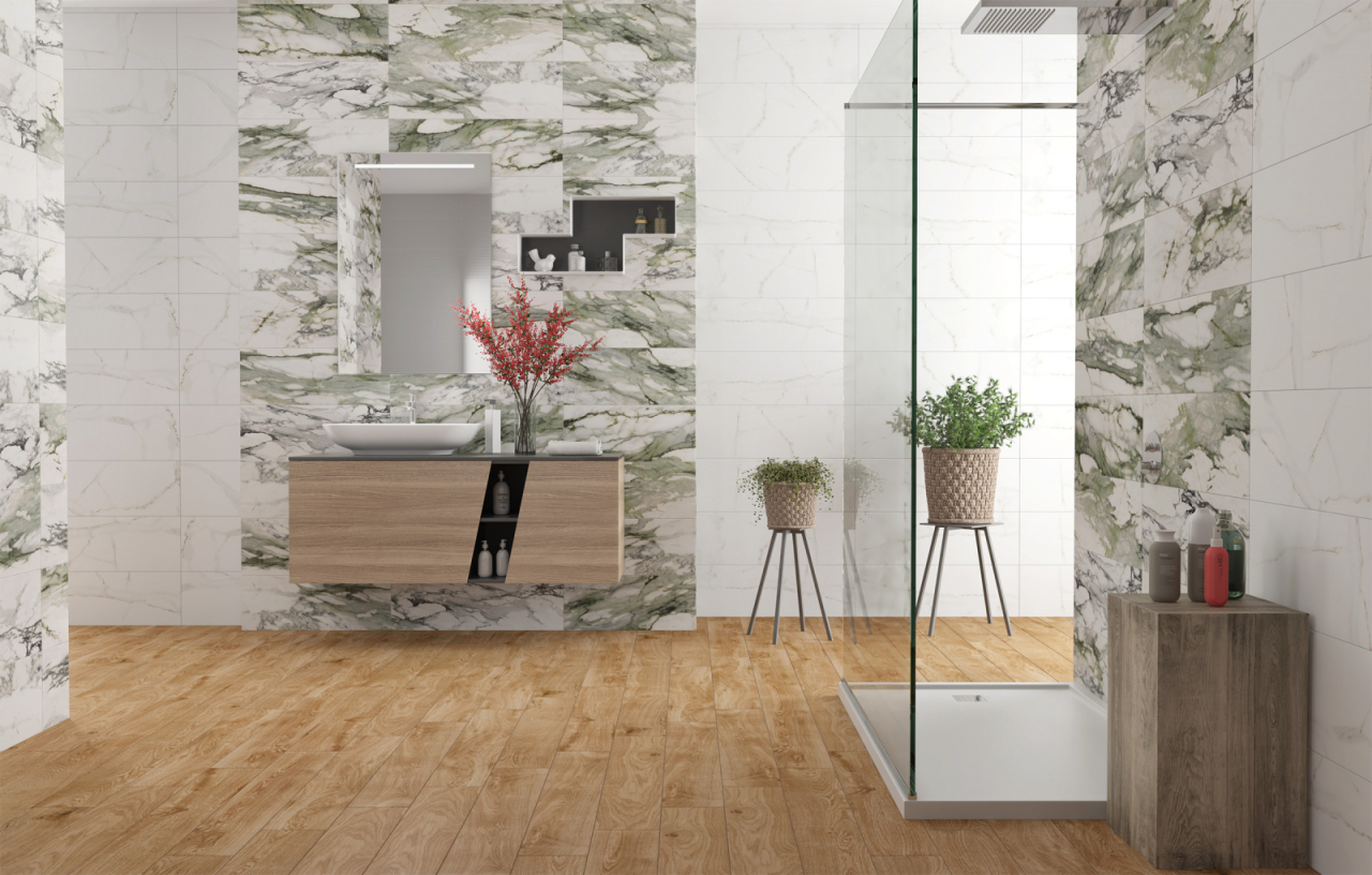 Gresie portelanata rectificata tip marmura, Marble Verde Green 6532, 60*60 cm, verde [7]