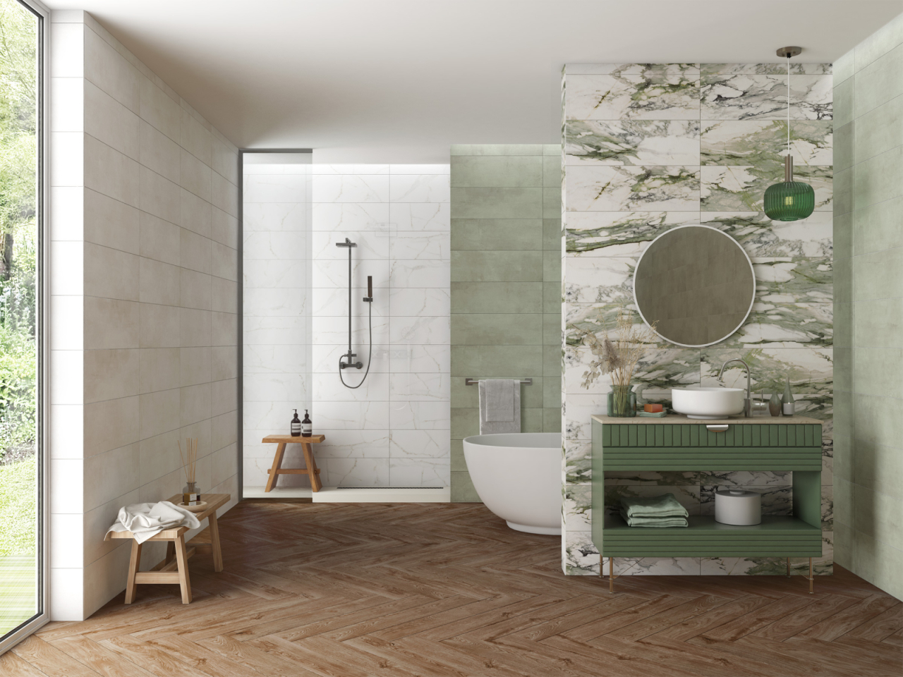 Gresie portelanata rectificata tip marmura, Marble Verde Green 6532, 60*60 cm, verde [8]