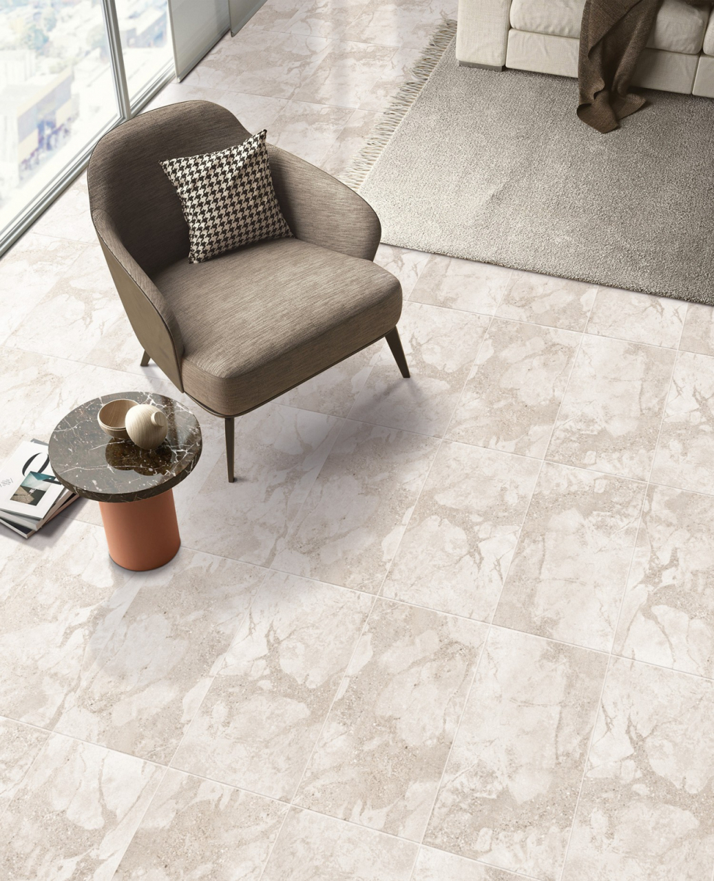 Gresie portelanata tip ciment, Anfora Cream ANF3, 30x60 cm, crem, finisaj mat, 1.81mp/cut [2]