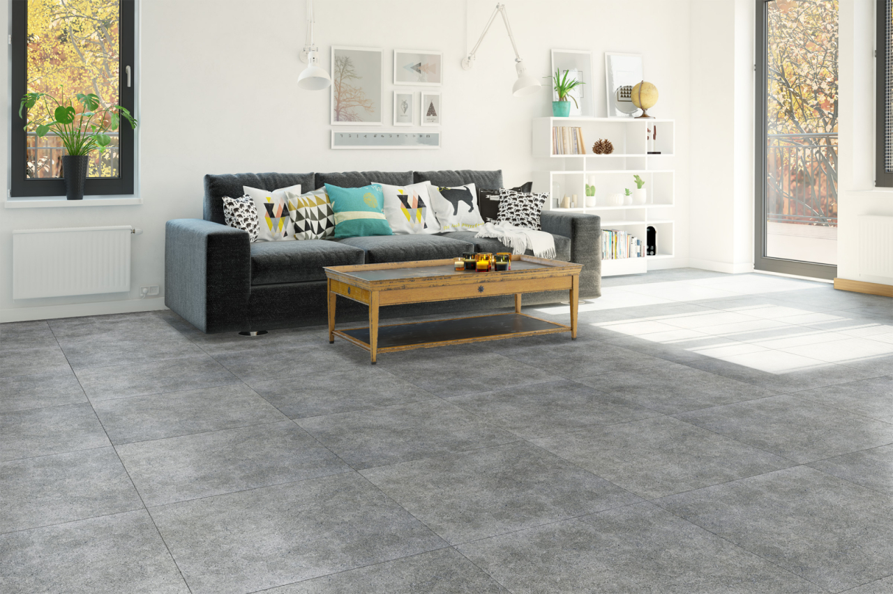 Gresie portelanata tip ciment, Traffic Grey 6486, 60X60 cm, gri, finisaj mat [5]