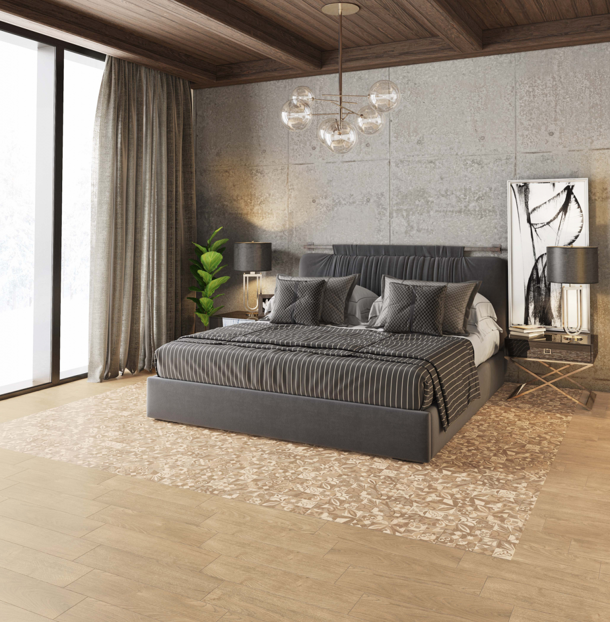 Gresie portelanata tip lemn Alpino Decor Beige 6049, 15,5x60,5 cm, bej [5]