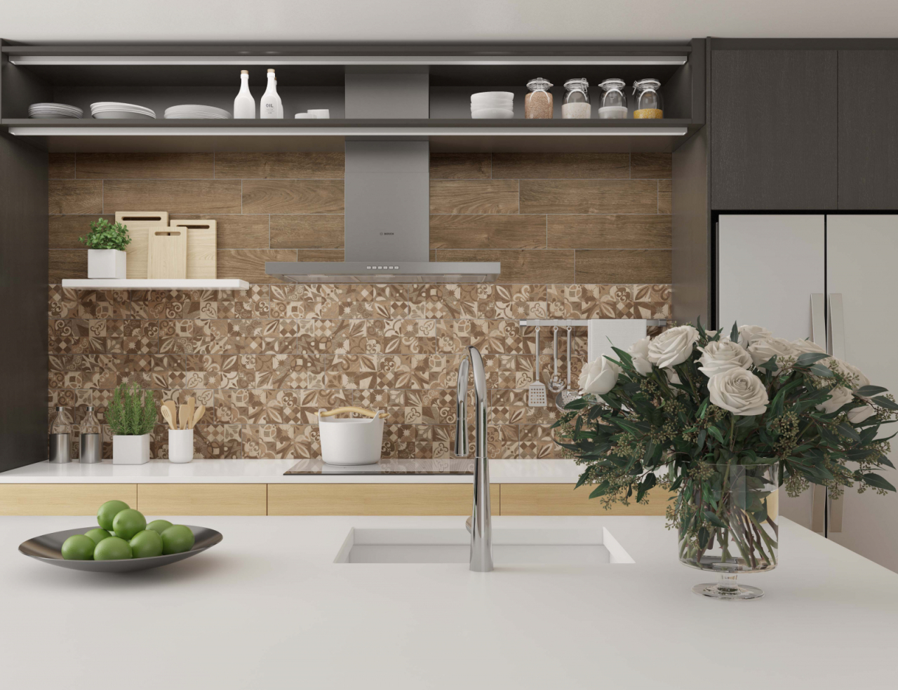 Gresie portelanata tip lemn Alpino Decor Brown 6050, 15,5x60,5 cm, maro [5]