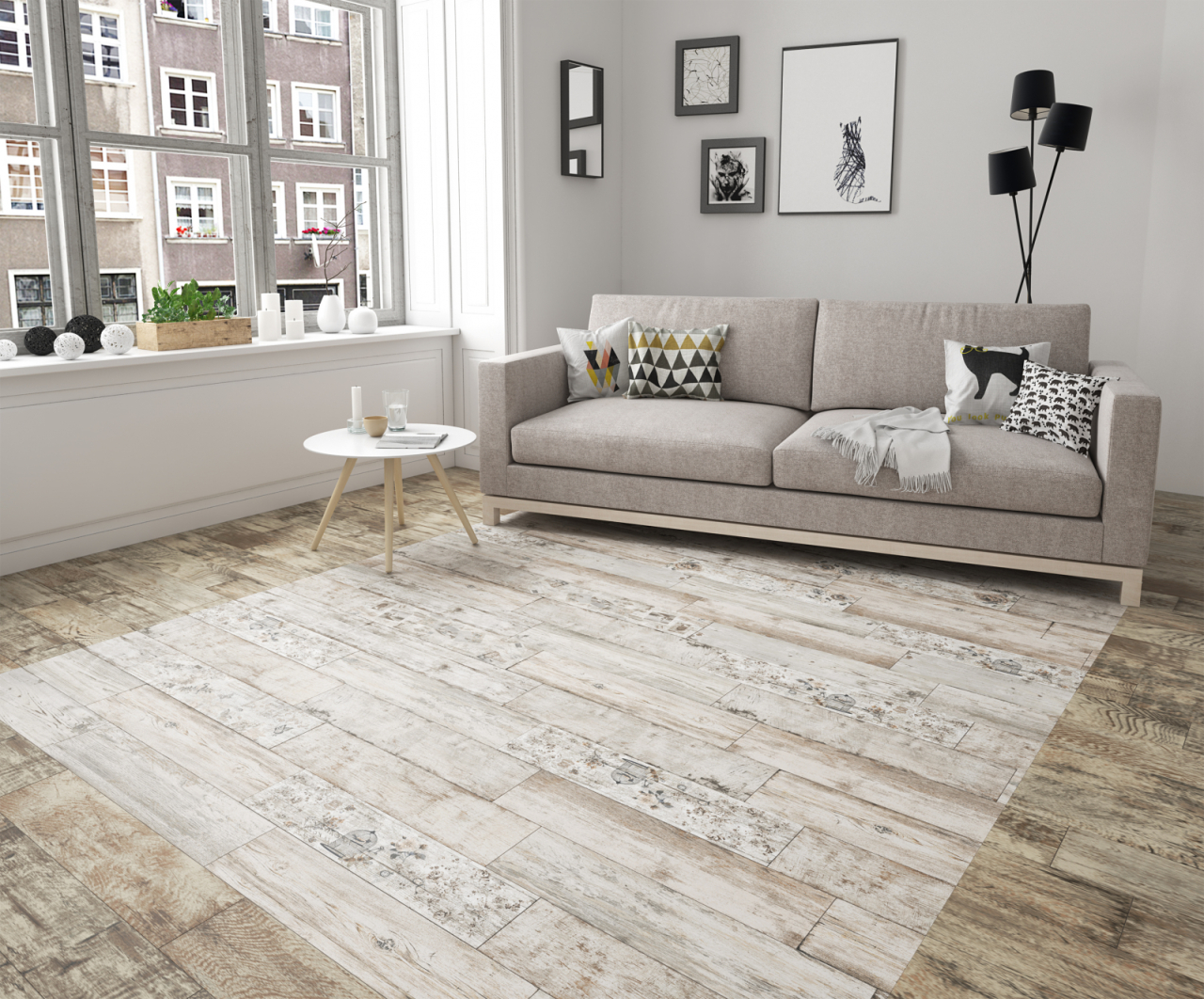 Gresie portelanata tip lemn Bottega Beige 9244, 15.5x60.5 cm, bej [7]