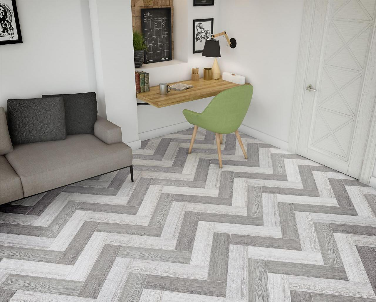 Gresie portelanata tip lemn Canella Silver 8979, 15.5x60.5 cm, gri [6]