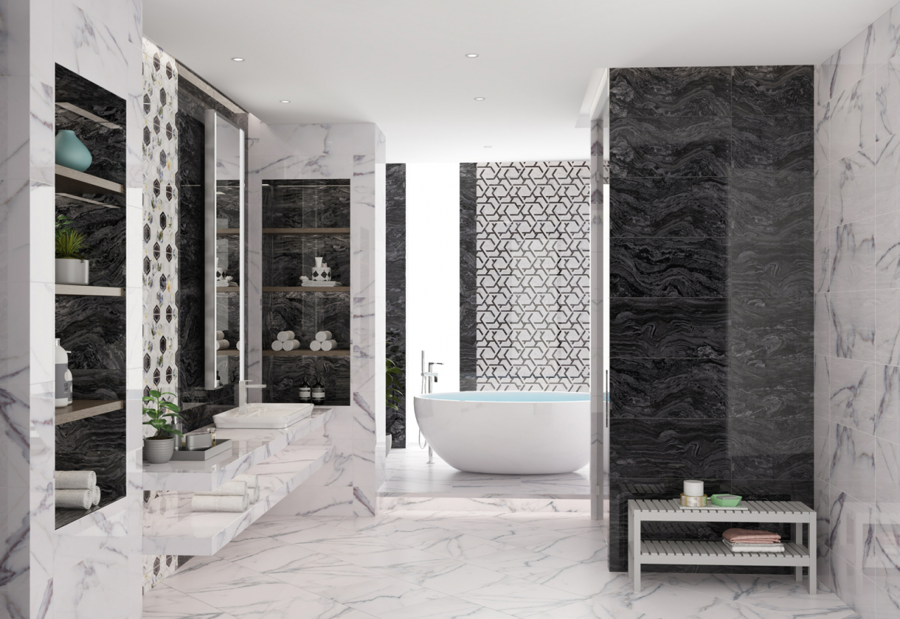 Gresie portelanata tip marmura Altissimo White 6360, 45x45 cm, alb [7]