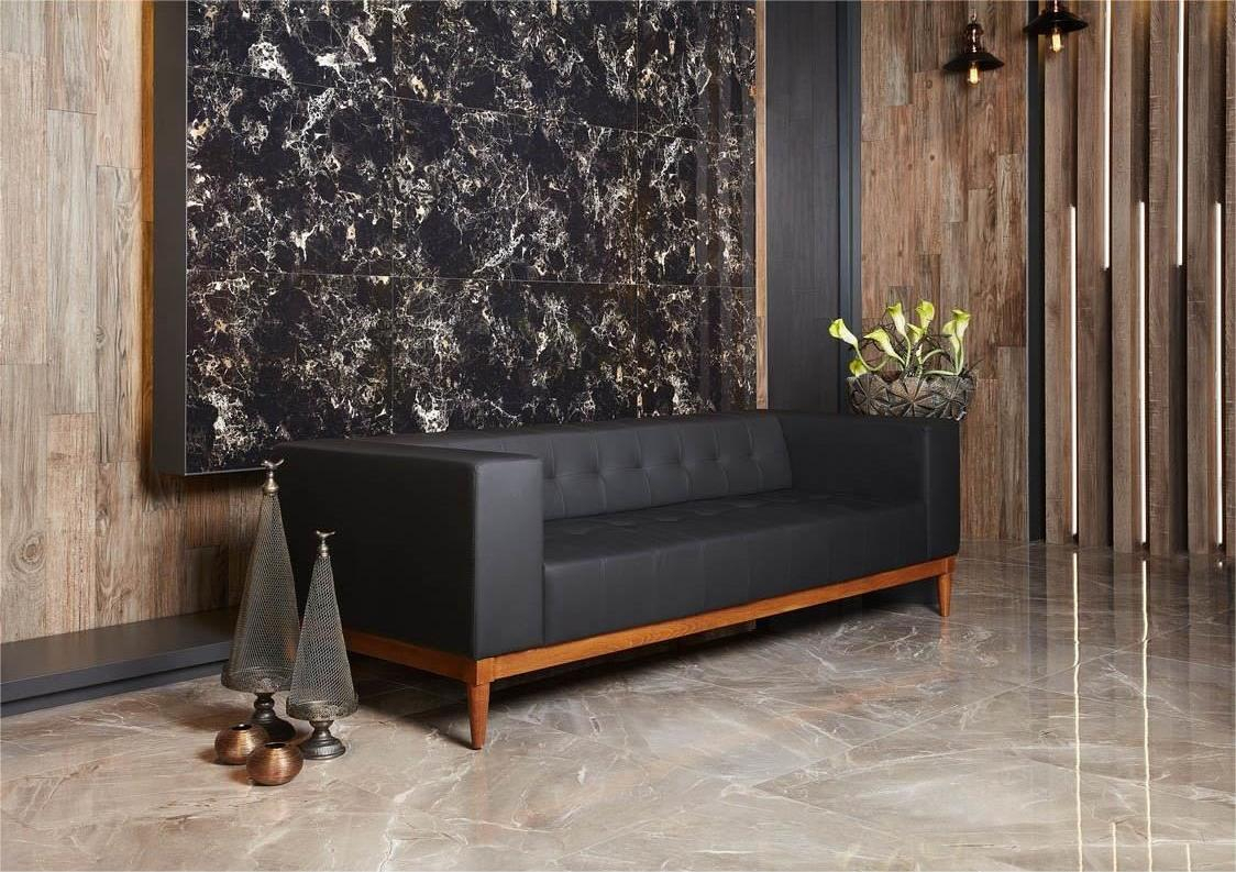 Gresie portelanata tip marmura Emperador Black 60x120 cm negru, finisaj lucios [2]