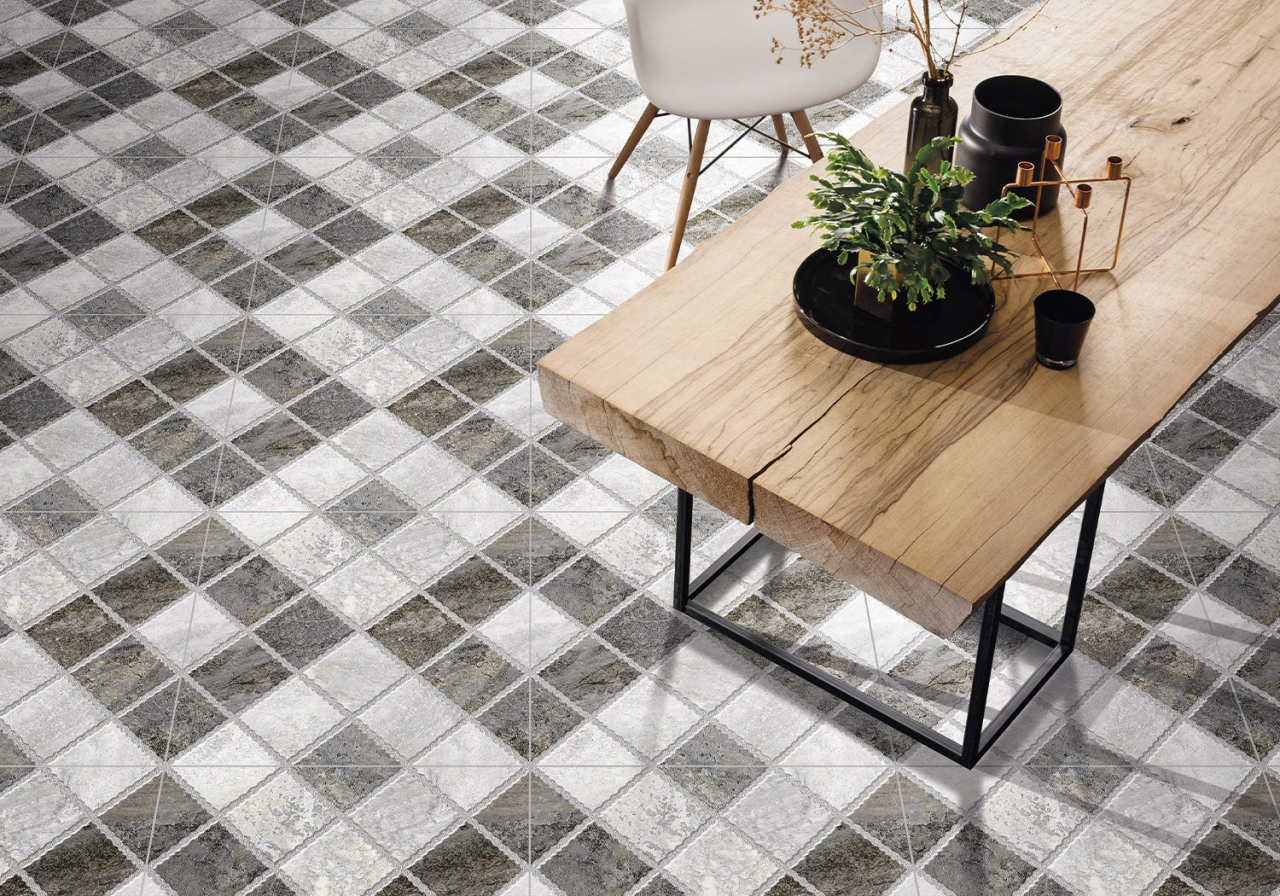 Gresie portelanata tip mozaic, Nitro NIT1, 45x45 cm, finisaj mat, 1.63mp/cut [2]