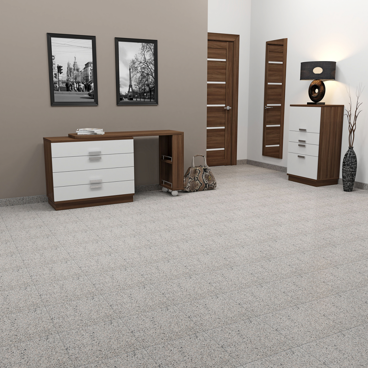 Gresie portelanata tip piatra Granit Grey 8431, 33.3x33.3 cm, gri, finisaj mat [2]