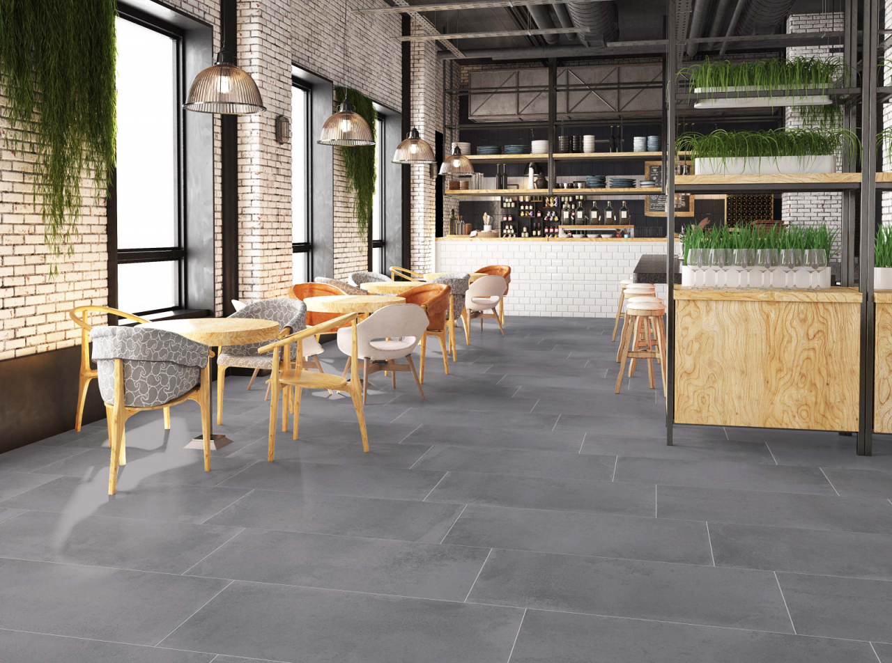 Gresie rectificata portelanata tip ciment, DST G 6151, 60x120 cm, gri [6]