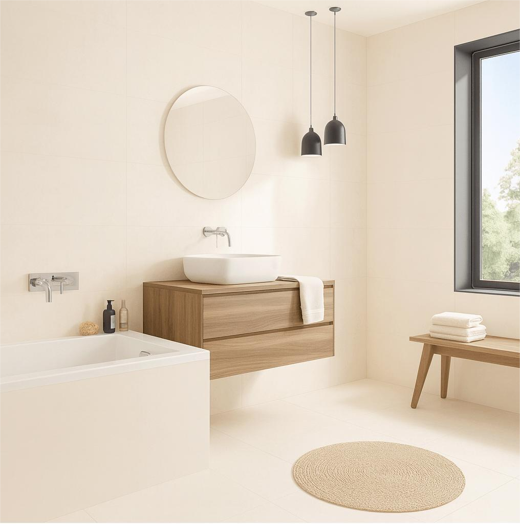 Gresie rectificata tip ciment, Concept White 60x120 cm alb, finisaj mat [3]