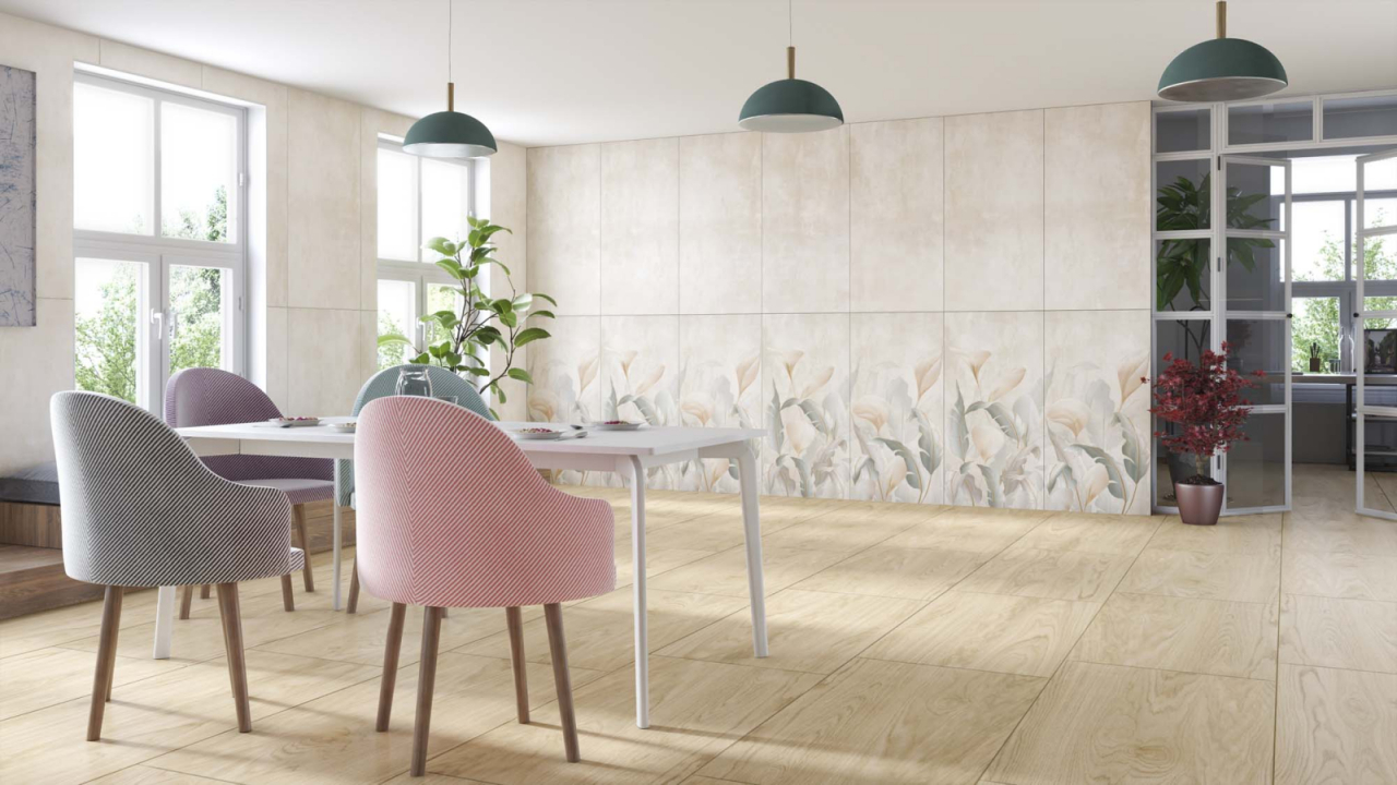 Gresie rectificata portelanata tip lemn, Tilia Beige 3515, 60x120 cm, bej, finisaj mat [5]