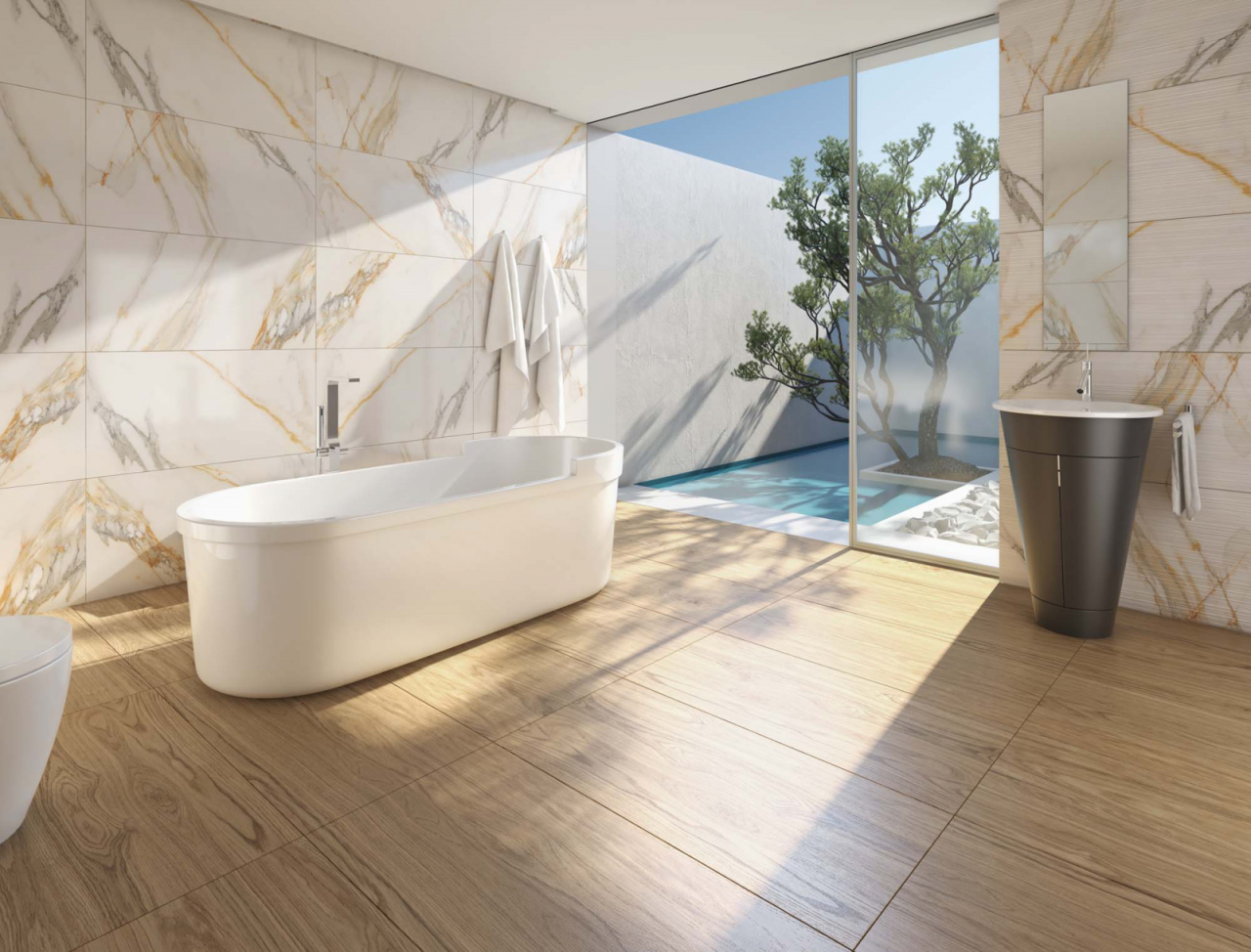 Gresie rectificata portelanata tip lemn, Tilia Brown 3516, 60x120 cm, maro, finisaj mat [5]