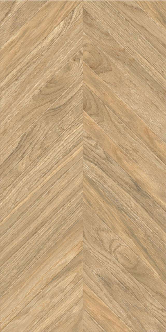 Gresie rectificata portelanata tip lemn, Tilia Chevron Brown 3637, 60x120 cm, maro, finisaj mat [5]