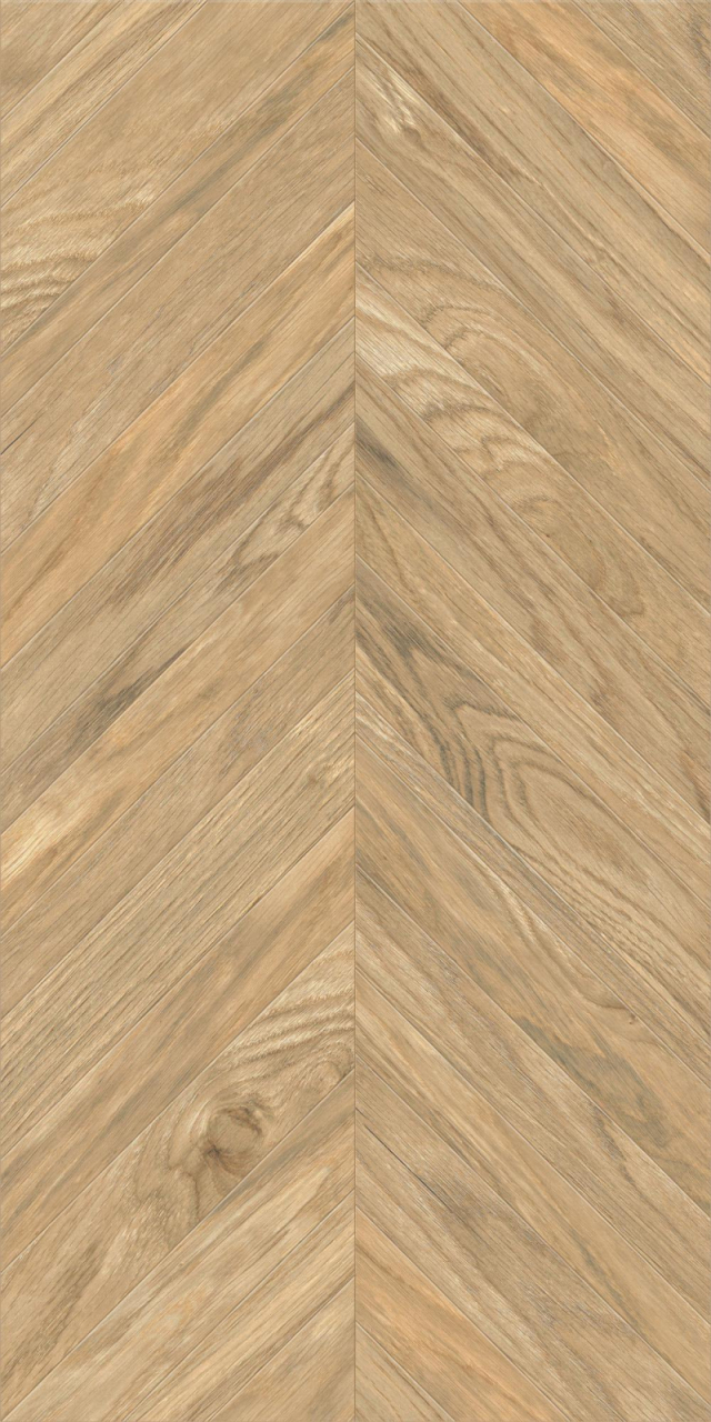 Gresie rectificata portelanata tip lemn, Tilia Chevron Brown 3637, 60x120 cm, maro, finisaj mat [3]