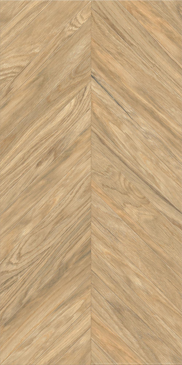 Gresie rectificata portelanata tip lemn, Tilia Chevron Brown 3637, 60x120 cm, maro, finisaj mat [2]