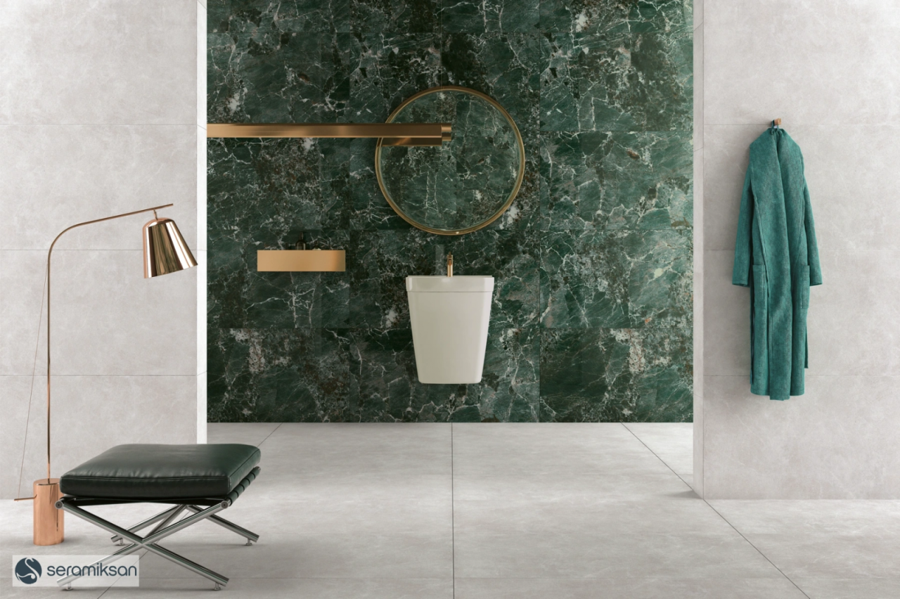 Gresie rectificata portelanata tip marmura Galaxy Turqoise 57622010, 60x120 cm albastru, finisaj lucios [5]