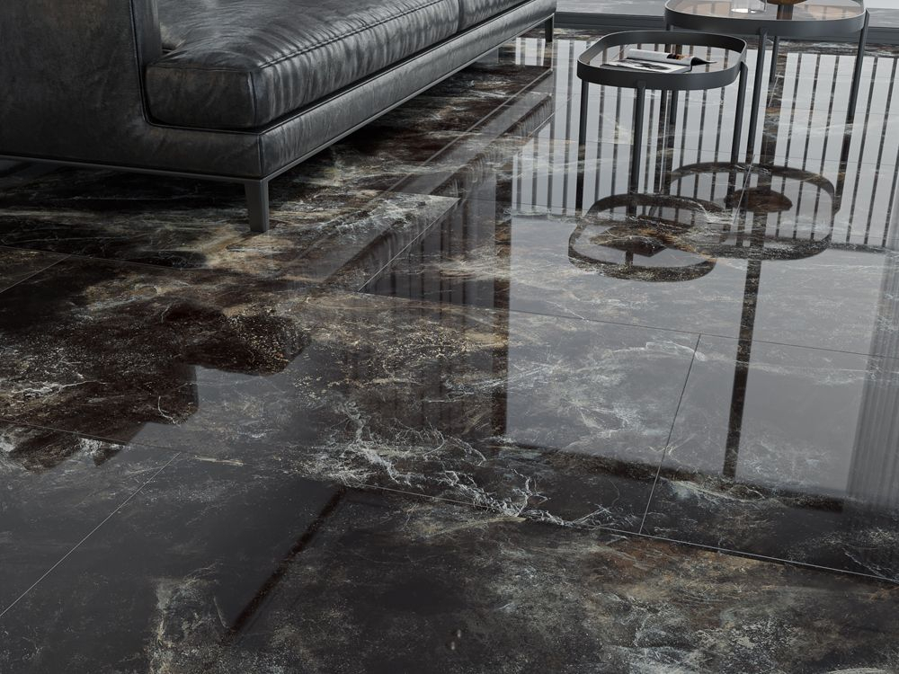 Gresie rectificata portelanata, tip marmura, SG Miracle Full Lap 1. 60x120 cm, negru, finisaj lucios [6]