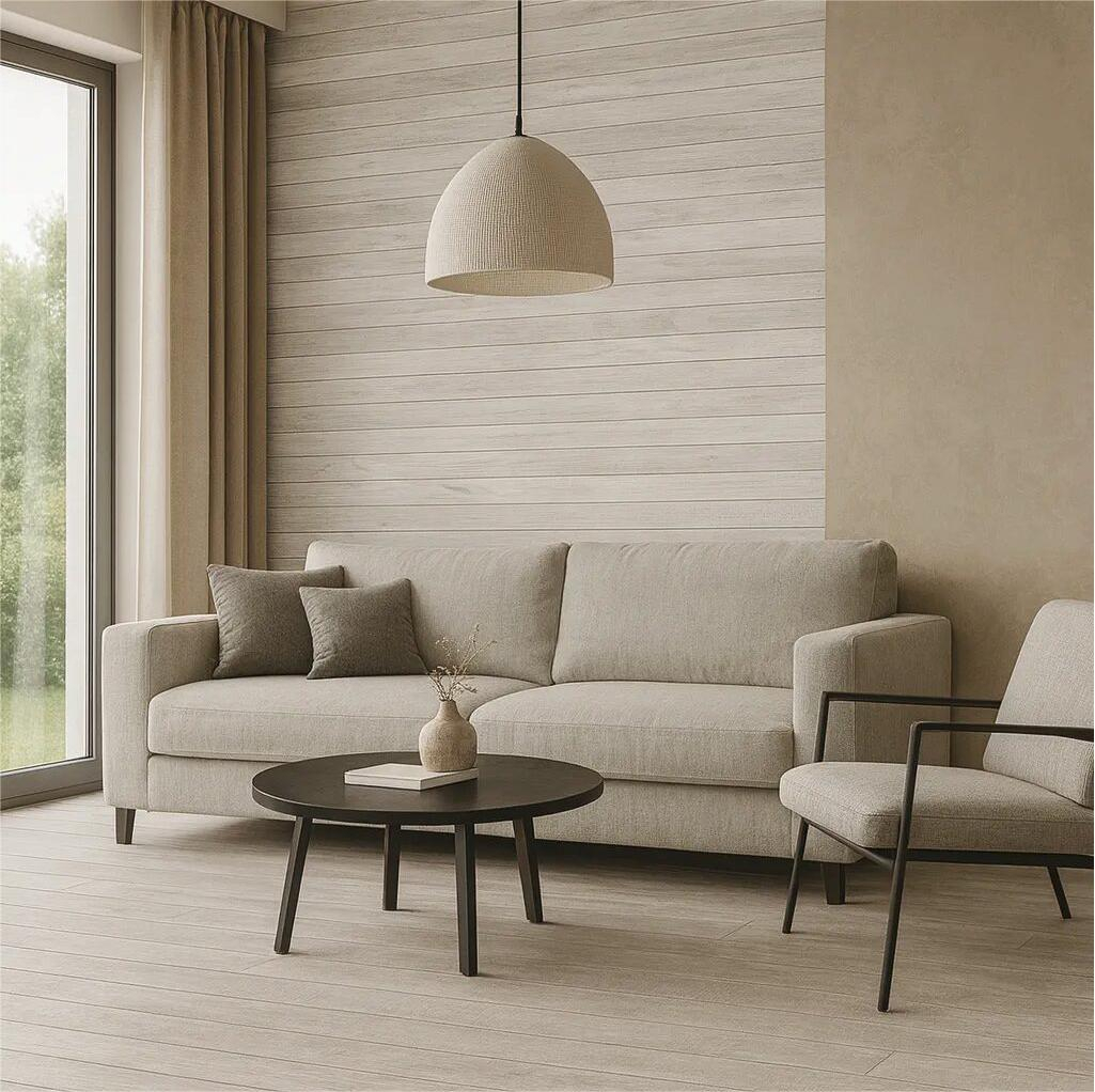 Gresie rectificata portelanata, tip riflaj lemn, Woodline  Grey WOD3, 60x120 cm, gri, finisaj mat [2]