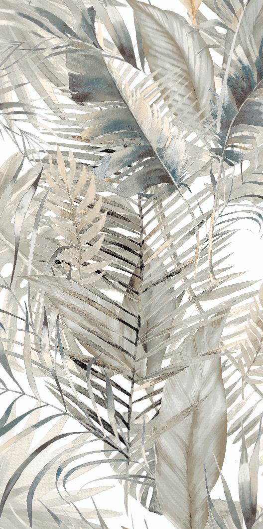 Gresie rectificata portelanata, tip tapet, Tropical Green-White Full Lapp 56622010, 60x120 cm, alb, verde, finisaj lucios [3]