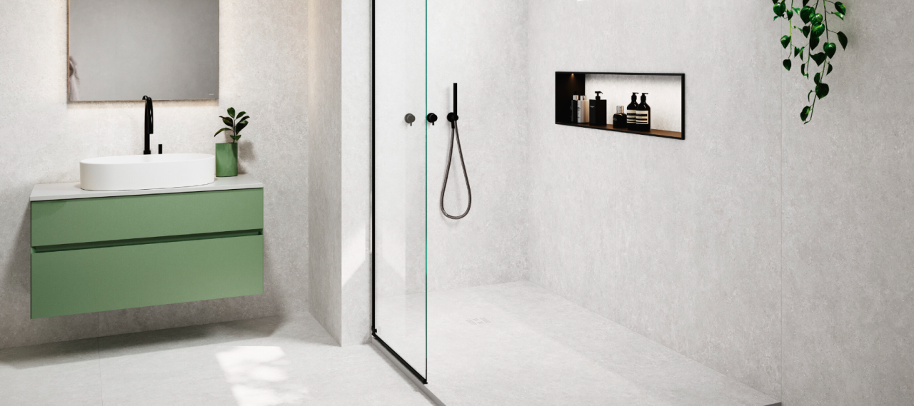 Gresie rectificata tip ciment Acron White Mat 75X150cm, alb, finisaj mat [3]